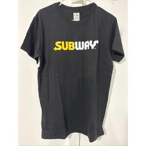 MENS SZ Large BLACK SUBWAY T-SHIRT‎ New